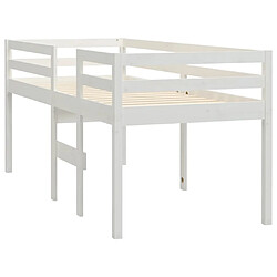 Avis vidaXL Lit haut sans matelas blanc 75x190 cm bois de pin massif