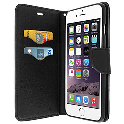 Avizar Étui iPhone 6 Plus / 6s Plus protection intégral modèle portefeuille - Noir