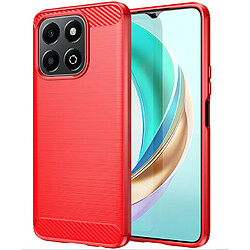 Htdmobiles Coque pour Honor X6b - housse etui silicone gel carbone + verre trempe - ROUGE