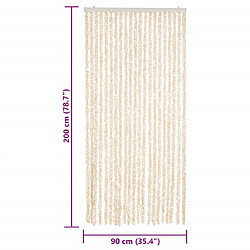 vidaXL Rideau anti-mouches beige et blanc 90x200 cm chenille pas cher