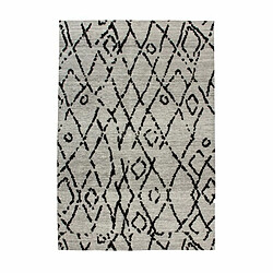 Paris Prix Tapis Jacquard Rétro River Gris & Noir 120 x 170 cm