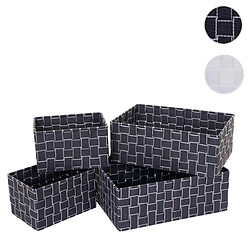 Mendler Set de 4 paniers de rangement HWC-C37 ~ gris foncé