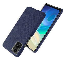 Coque en TPU + PU anti-griffes, bleu pour votre Vivo Y55s 5G