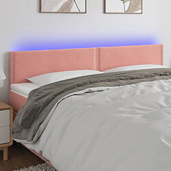 Maison Chic Tête de lit moderne à LED lumineuse pour chambre - Décoration de lit Rose 160x5x78/88 cm Velours -MN97840