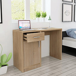 vidaXL Bureau avec tiroir et placard Chêne 100x40x73 cm