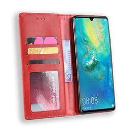 Acheter Wewoo Housse Coque Étui en cuir à boucle magnétique avec texture rétro et pour HuP30 Pro, support emplacements pour cartes porte-monnaie (rouge)