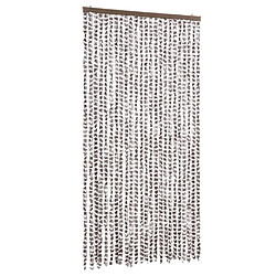 vidaXL Rideau anti-mouches taupe et blanc 100x230 cm chenille