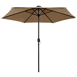 Maison Chic Parasol Jardin | Parasol avec LED et mat en aluminium 270 cm Taupe - GKD98584