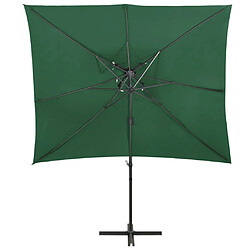 Avis ComfortXL Parasol Déporté à Double Toit Vert 250x250 Cm