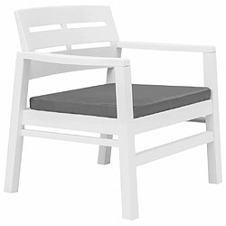 Acheter Maison Chic Salon de jardin 3 pcs - Table et chaises d'extérieur - Mobilier/Meubles de jardin Moderne plastique blanc -MN78508