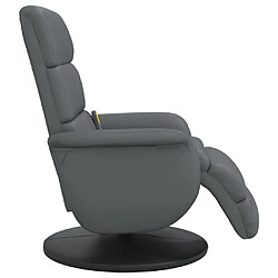 Avis vidaXL Fauteuil inclinable de massage repose-pieds gris similicuir