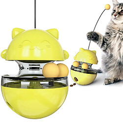 Universal Jouet amusant pour animaux de compagnie à tumbler Slow Food Entertainment attire l'attention des chats Snacks réglables pratiques pour chats | Jouet pour chats (jaune)