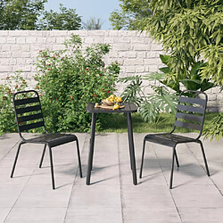 Maison Chic Ensemble de salle à manger de jardin 3 pcs,Table et chaises d'extérieur anthracite acier -GKD230401