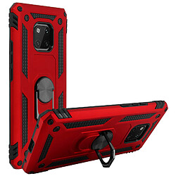 Avizar Coque Huawei Mate 20 Pro Bi matière Rigide Souple Bague Support Vidéo Rouge