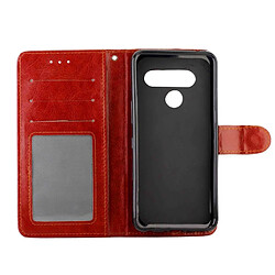 Avis Wewoo Housse Coque Pour LG V50 / ThinQ 5G Etui à rabat horizontal en texture Crazy Horse avec porte-carte et emplacements de cartes & Portefeuille et cadre photo Marron