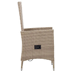 Acheter vidaXL Ensemble à manger de jardin 3 pcs Beige