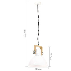 vidaXL Lampe suspendue industrielle 25 W Blanc Rond 30 cm E27 pas cher