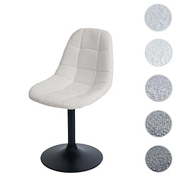 Mendler Chaise de salle à manger HWC-A60, chaise de cuisine chaise pivotante, acier MVG tissu/textile bouclé (450g/m²) ~ crème