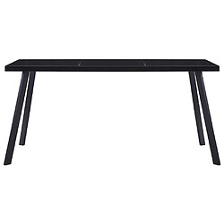 vidaXL Table à manger Noir 180x90x75 cm Verre trempé