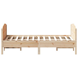 Acheter Vidaxl Cadre de lit avec tête de lit 135x190 cm bois de pin massif