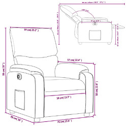 vidaXL Fauteuil inclinable électrique Cappuccino Similicuir pas cher