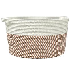 vidaXL Panier de rangement marron et blanc Ø40x25 cm coton