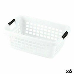 BigBuy Home Panier à linge Avec des poignées Blanc 50 L (6 Unités)