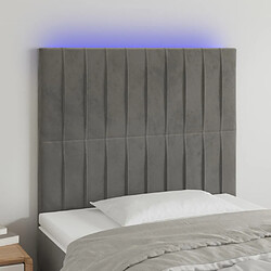 vidaXL Tête de lit à LED Gris clair 80x5x118/128 cm Velours