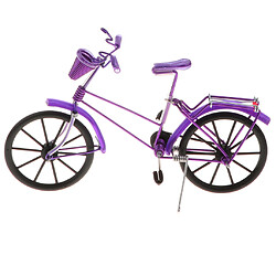 Vélo modèle en aluminium au 1:10 avec panier jouet artisanal violet