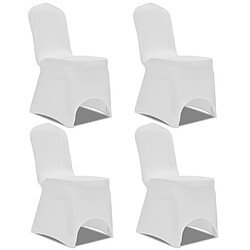 vidaXL Housse de chaise extensible 4 pcs Blanc 