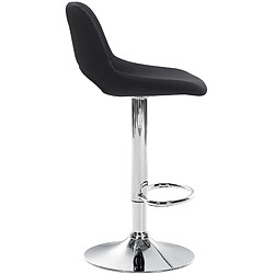 Acheter Decoshop26 Tabouret de bar chaise haute x1 avec repose-pieds en velours noir piètement métallique chromé 10_0004596