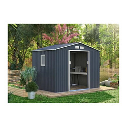 Archer Abri de jardin en métal 5,29 m² - 277 x 191 x 202 cm - Kit d'ancrage inclus - Gris