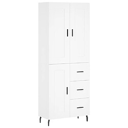 vidaXL Buffet haut Blanc 69,5x34x180 cm Bois d'ingénierie