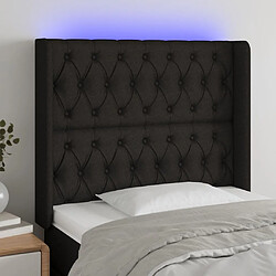 vidaXL Tête de lit à LED Noir 103x16x118/128 cm Tissu