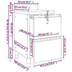 vidaXL Armoire de cuisine commerciale avec 2 tiroirs Acier inoxydable pas cher