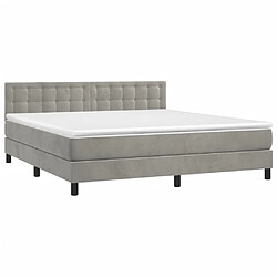 Avis Maison Chic Lit Adulte - Lit simple Lit à sommier tapissier et matelas moelleux - Meuble de Chambre - Gris clair 160x200cm Velours -MN12708