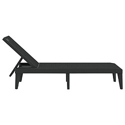 Maison Chic Chaise longue de jardin| Bain de soleil Relax | Transat anthracite 186x60x29 cm PP -GKD20094 pas cher