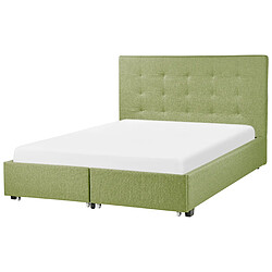 Acheter Beliani Lit double en tissu vert avec coffre 140 x 200 cm LA ROCHELLE