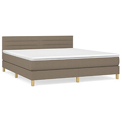 vidaXL Sommier à lattes de lit avec matelas Taupe 160x200 cm Tissu