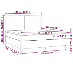 vidaXL Sommier à lattes de lit et matelas Vert foncé 180x200cm Velours pas cher