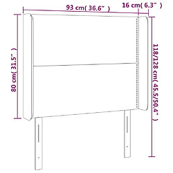 Acheter vidaXL Tête de lit avec oreilles Gris 93x16x118/128 cm Similicuir