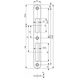 Avis Fp Gache pour serrure Bl.B-90000DL-RF+R.Ausschn.24x216ktgER