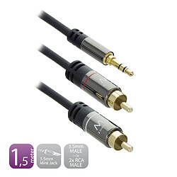 Ewent EW9237 câble audio 1,5 m 3,5mm 2 x RCA Noir