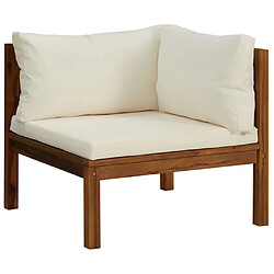 Avis Maison Chic Salon de jardin 6 pcs - Table et chaises d'extérieur - Mobilier/Meubles de jardin Moderne avec coussin crème Bois d'acacia solide -MN35009