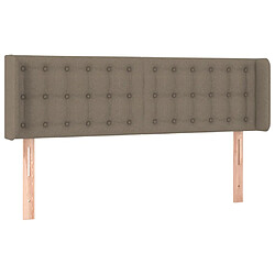 vidaXL Tête de lit avec oreilles Taupe 147x16x78/88 cm Tissu