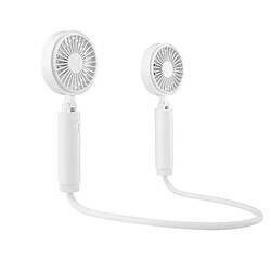 Avis Ventilateur Portable Mains Libres Bande de Cou Mains Libres Suspendu USB Rechargeable Double Ventilateur Mini Ventilateur de Climatiseur pour Chambre Blanc