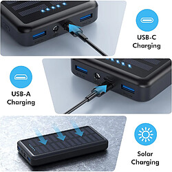 SANAG Batterie Externe 26800Mah, Solaire Power Bank Usb C 15W Pd 3.0A Charge Rapide, 3 Sorties 3 Entrées Chargeur Solaire Avec Led Lampe De Poche Batterie Portable Compatible Avec Iphone/Samsung Etc