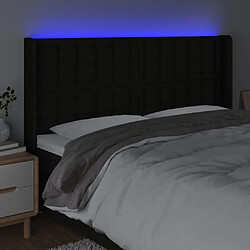 Avis vidaXL Tête de lit à LED Noir 163x16x118/128 cm Tissu