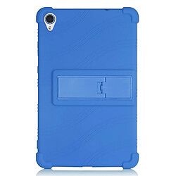 Coque en silicone souple avec béquille coulissante bleu pour votre Lenovo Tab M8 8705/8505