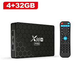 Smart Tv Box Android 12 X98H Pro Quad Core 4K Lecteur Multimédia 2.4G 5G Wifi Bluetooth 5.0 Us Plug 4 64Gb pas cher